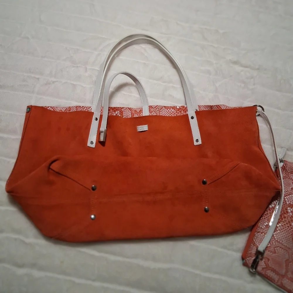 Tiffany & Co. Suede And Leayher Snakeskin Reversable Tote